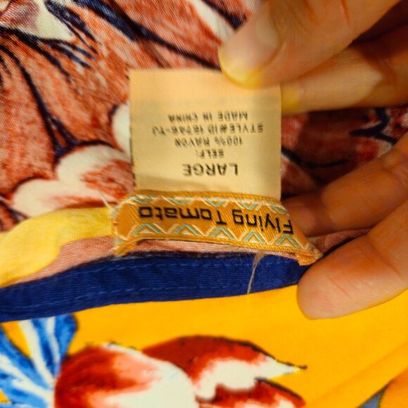 Flying Tomato Handkerchief Floral Print Above The Knee Mini Dress Boho Size L - Picture 9 of 10